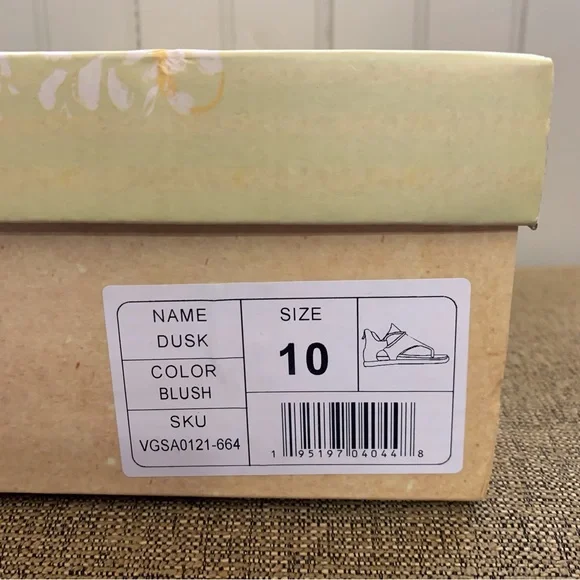 BOUTIQUE Blush Denim Sandal Zipper Back Rope Wrap Design Summer Fun Size 10 NEW - Picture 4 of 8